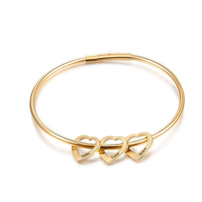 Love Gold, Silver, Rose Bracelet Heart Name Lettering Titanium Steel Bracelet