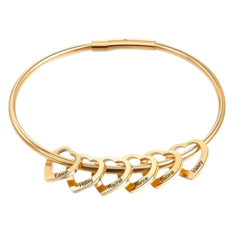 Love Gold, Silver, Rose Bracelet Heart Name Lettering Titanium Steel Bracelet