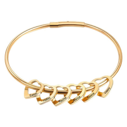 Love Gold, Silver, Rose Bracelet Heart Name Lettering Titanium Steel Bracelet