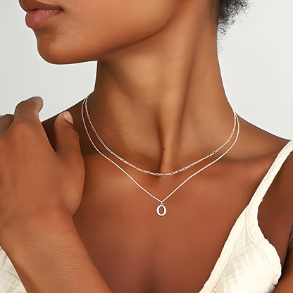 Sterling Silver Plated Initial Necklaces for Women Girls Letters,  All letters Necklace Set Birthday Easter Basket Stuffers Jewelry Gifts Teen Her Wife Mom Girlfriend Female Adults Kids Ideas