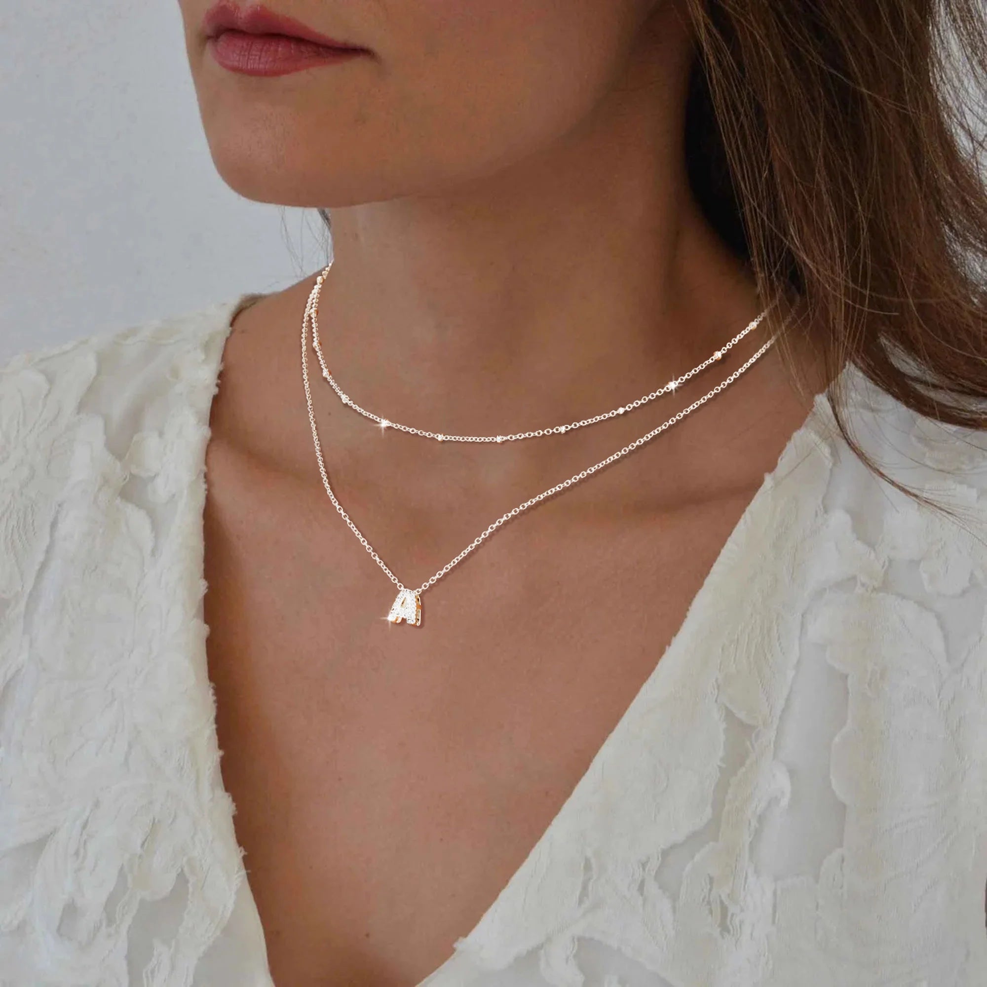 S925 Sterling Silver Plated Initial Necklaces for Women Girls CZ Letter a Necklace Set Birthday Easter Basket Stuffers Jewelry Gifts Teen Her Wife Mom Girlfriend Female Adults Kids Ideas